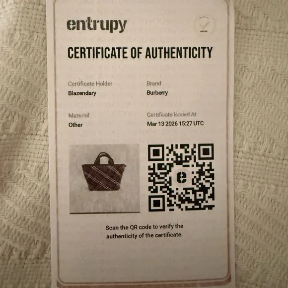 Burberry Red Plaid Nylon Handbag/COA - Picture 8 of 8